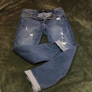 Hollister Dark wash ripped skinny jeans
